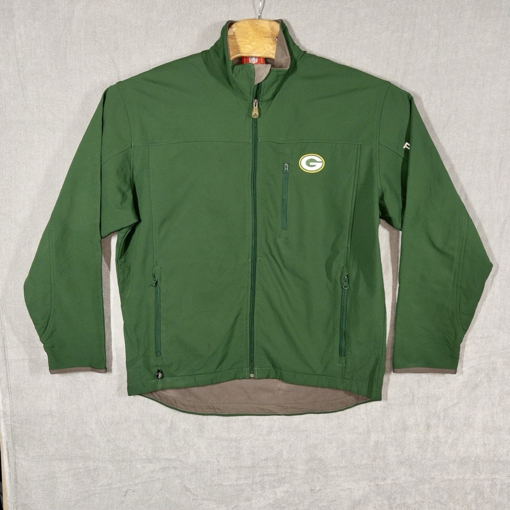 NFL Y2k Red Tag Green Bay Packers Fleece Lined Full Zip All Weather Jacket Large